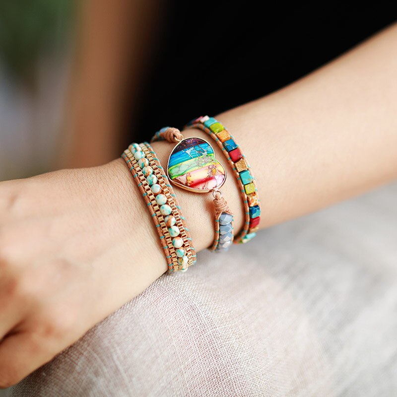 Vibrierendes Chakra-Schutzwickelarmband - Reflexion